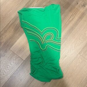 Green Skirt with Yellow Embroidery